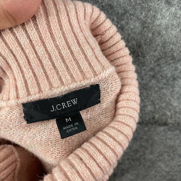 J. Crew Turtleneck Sweater Medium Pink Supersoft Yarn Long Sleeve Knit - Picture 7 of 10